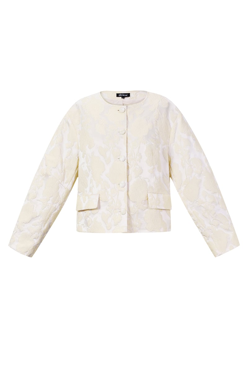 Jacquard Balloon Sleeve Jacket - SevanaMode
