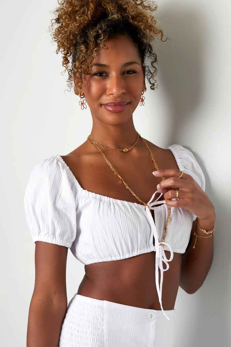Crop top knotted Wit S - Trendy en comfortabel voor elke gelegenheid
