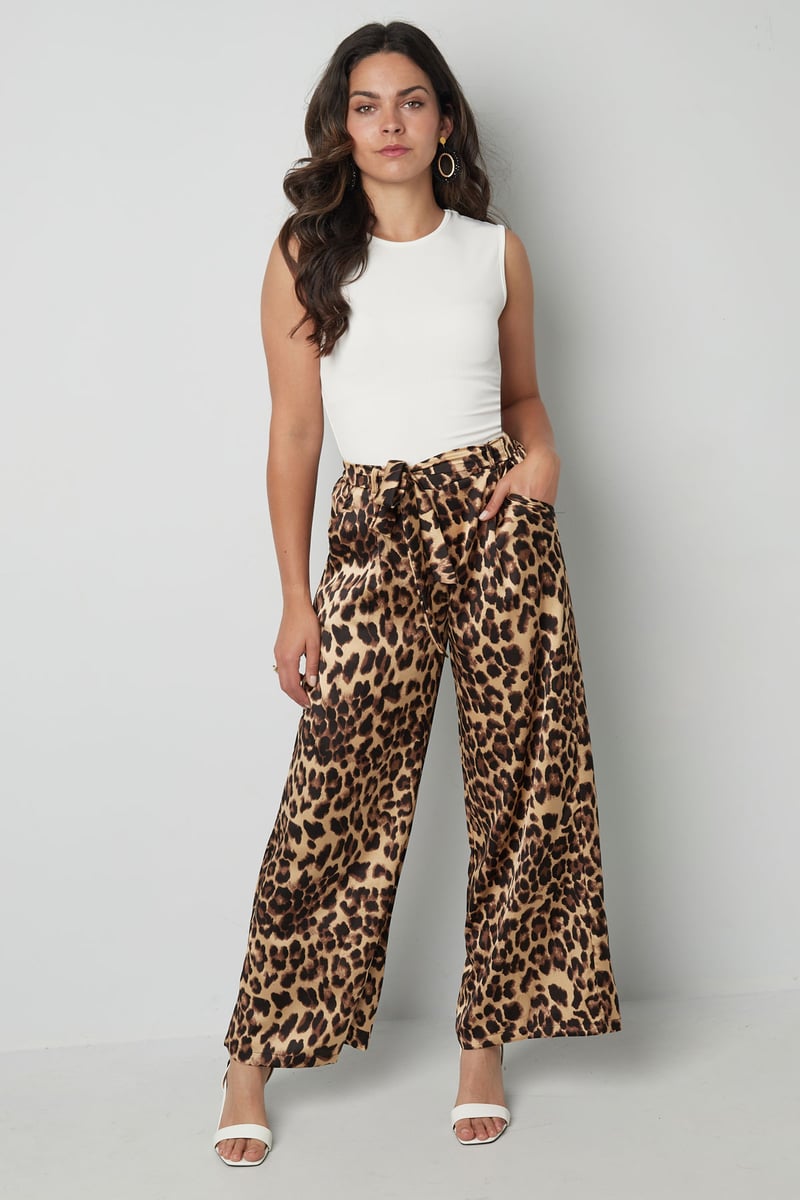 Wide trousers leopard print - SevanaMode