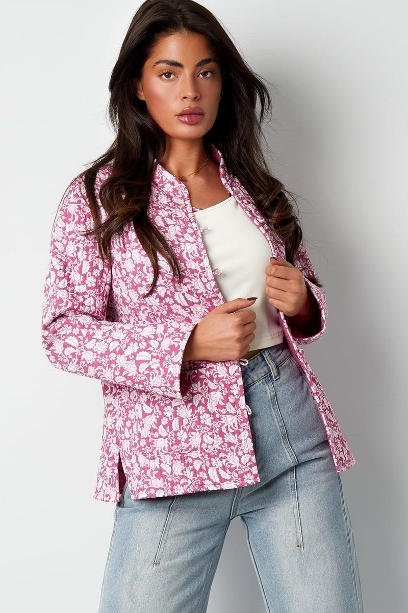 Pink print jacket - SevanaMode