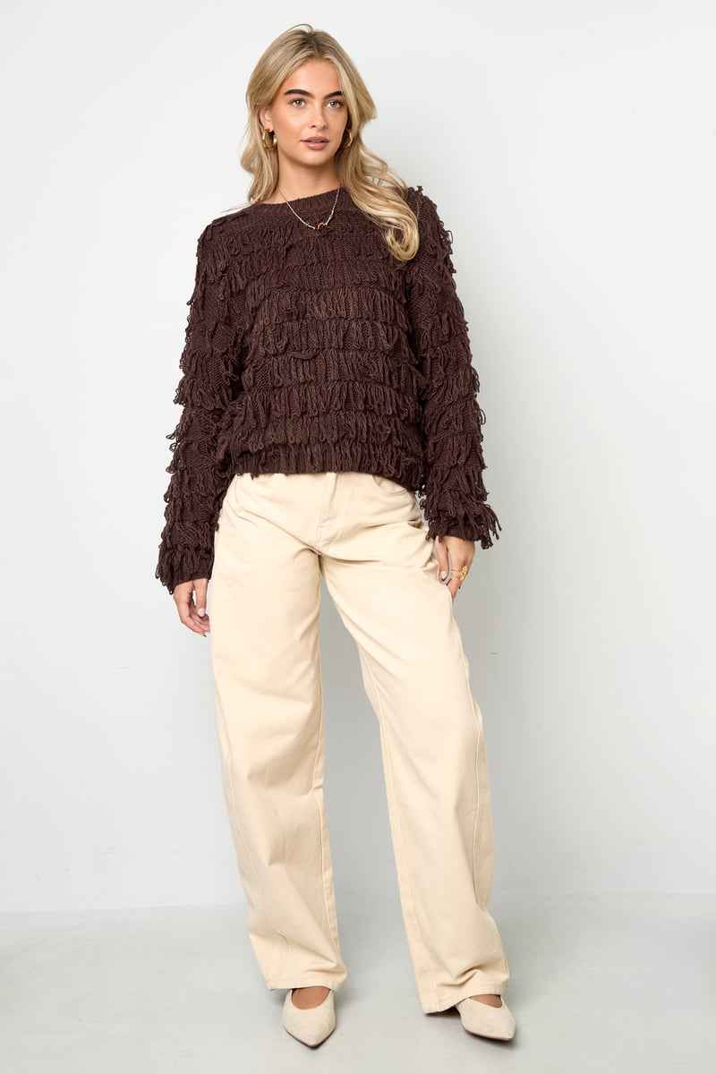 Fringe Knit - Stijlvolle Gebreide Sjaal met Franjes