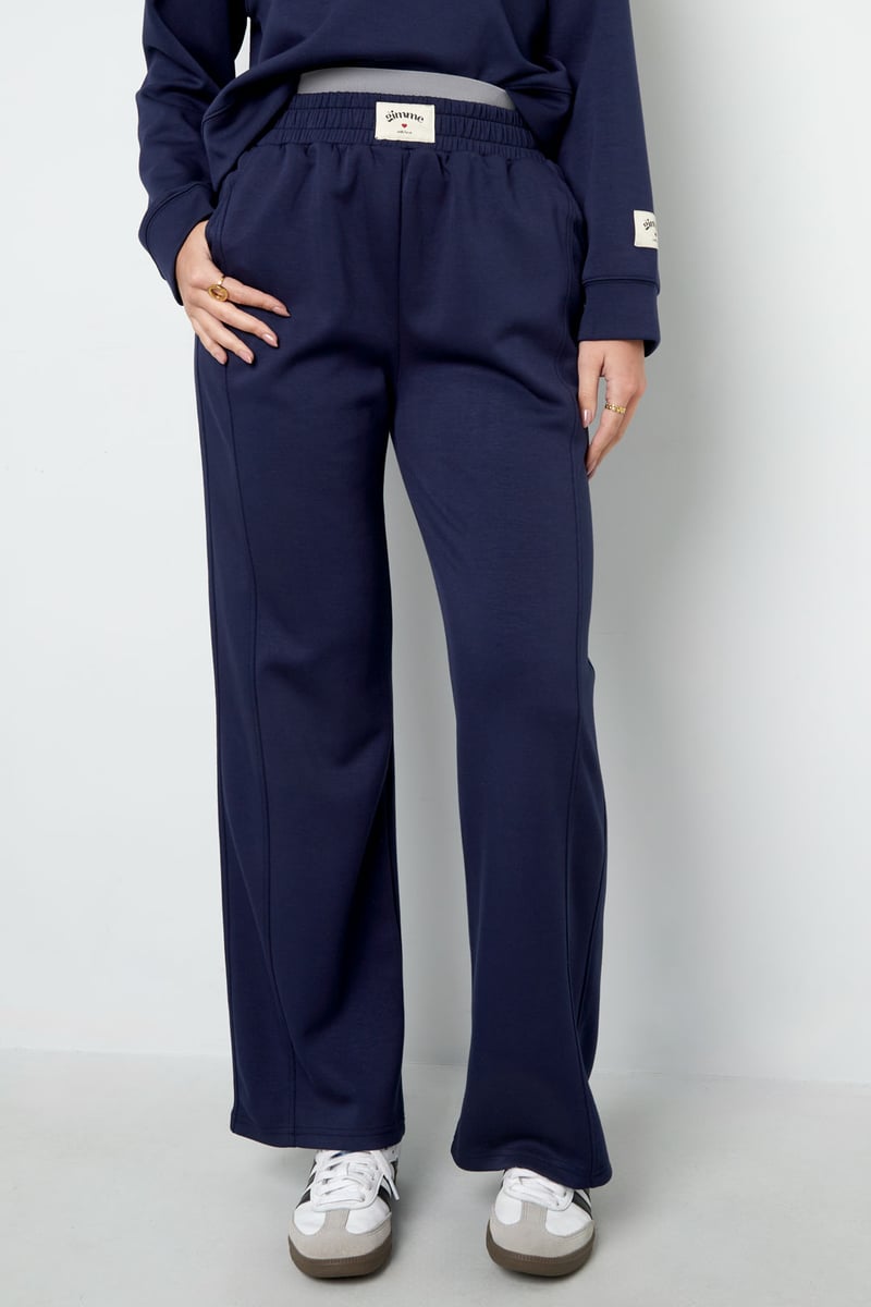 Polyester fiber (polyester) Straight pants Solid color Sporty All Fit  Clothes - SevanaMode