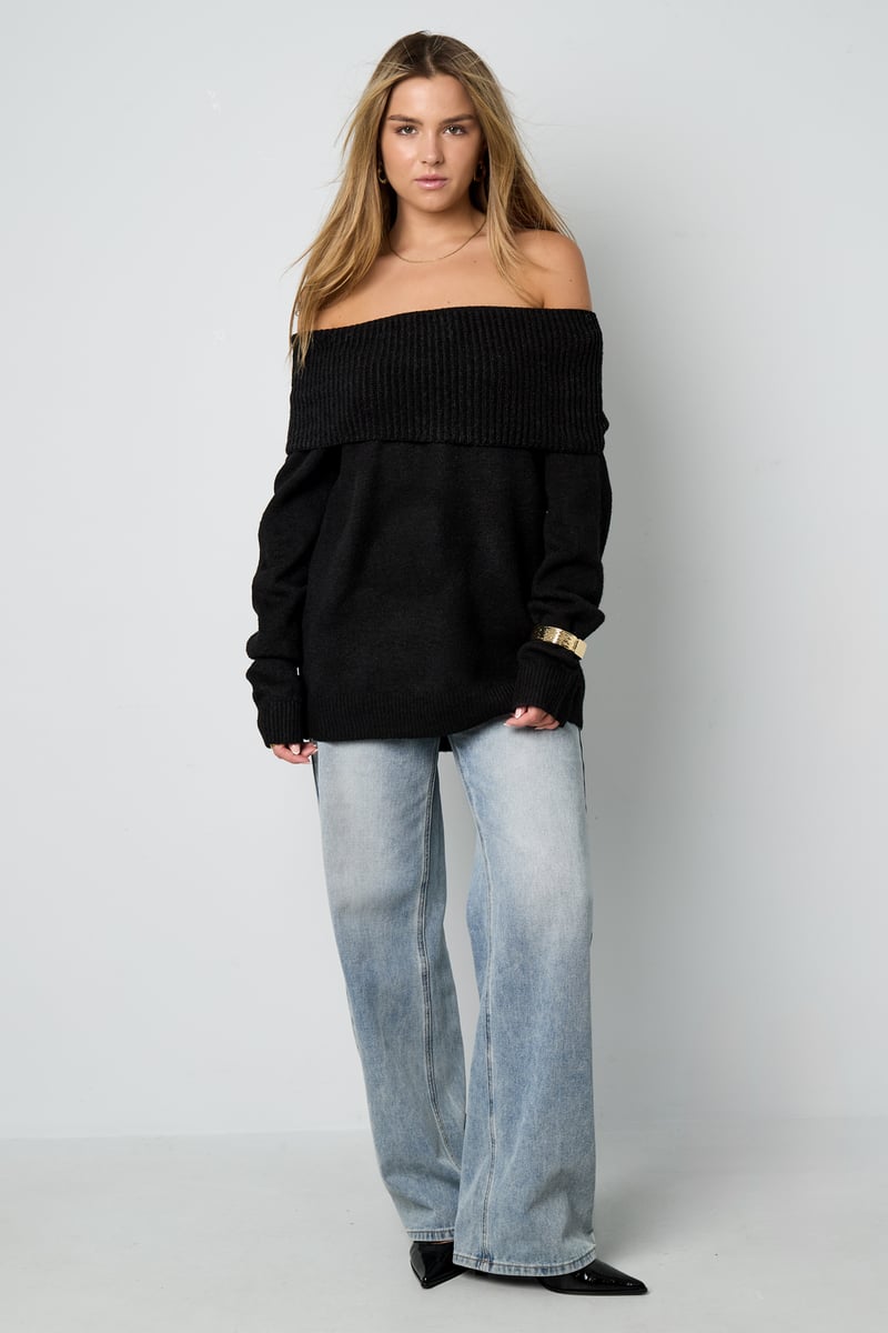 Off the shoulder basic sweater - SevanaMode