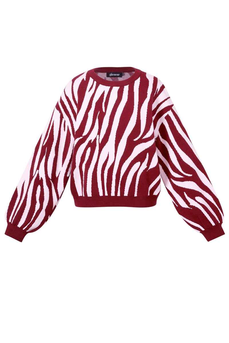 Zebraprint gebreide trui voor stijlvolle casual herfst- en wintermode