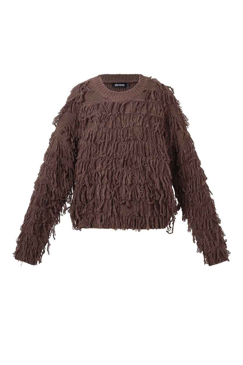Fringe Knit - Stijlvolle Gebreide Sjaal met Franjes