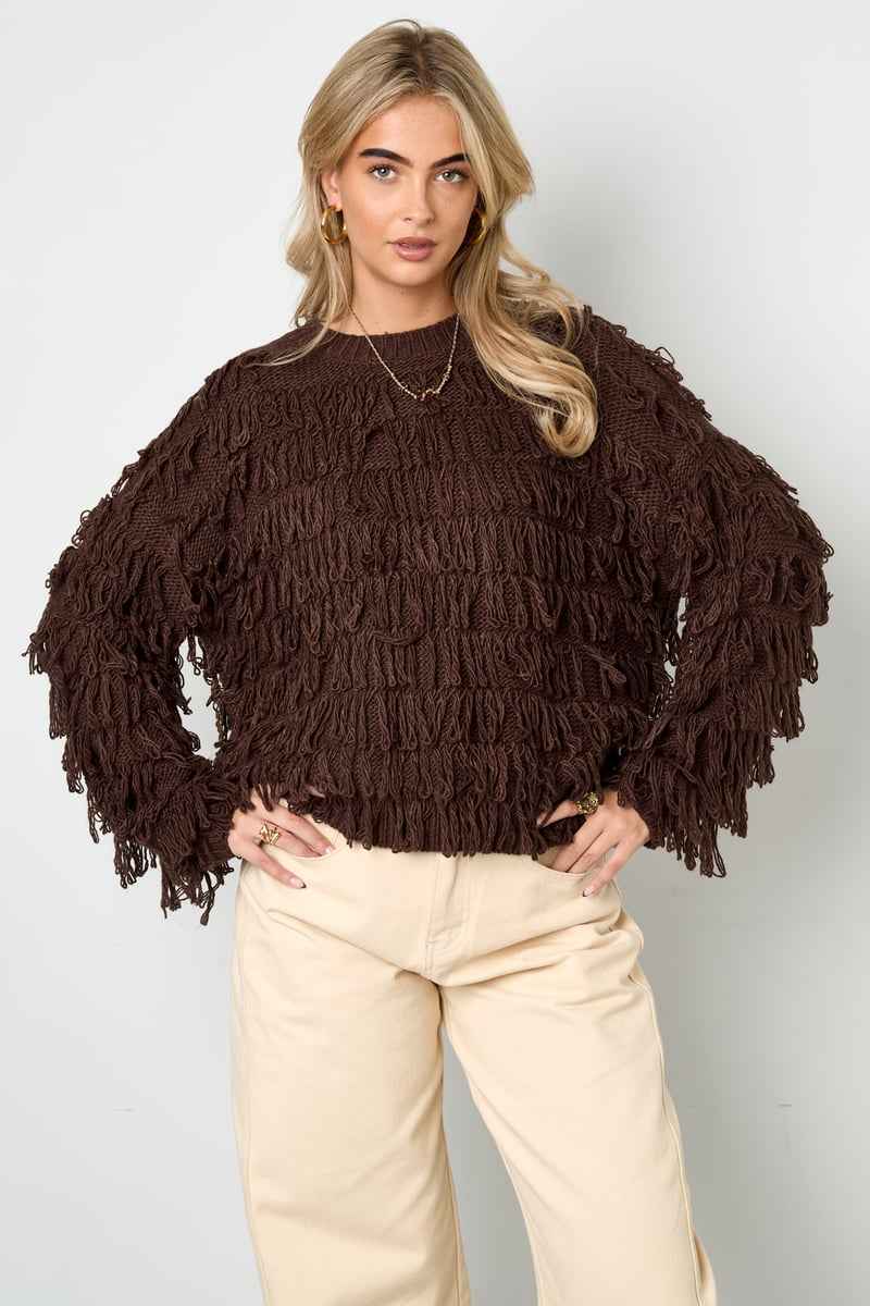 Fringe Knit - Stijlvolle Gebreide Sjaal met Franjes