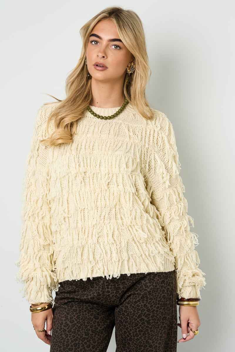 Fringe Knit - Stijlvolle Gebreide Sjaal met Franjes