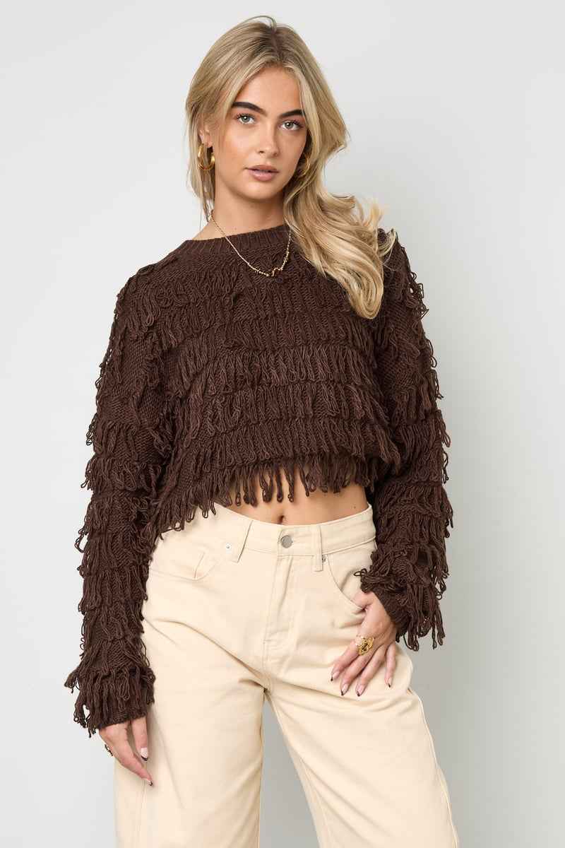 Fringe Knit - Stijlvolle Gebreide Sjaal met Franjes