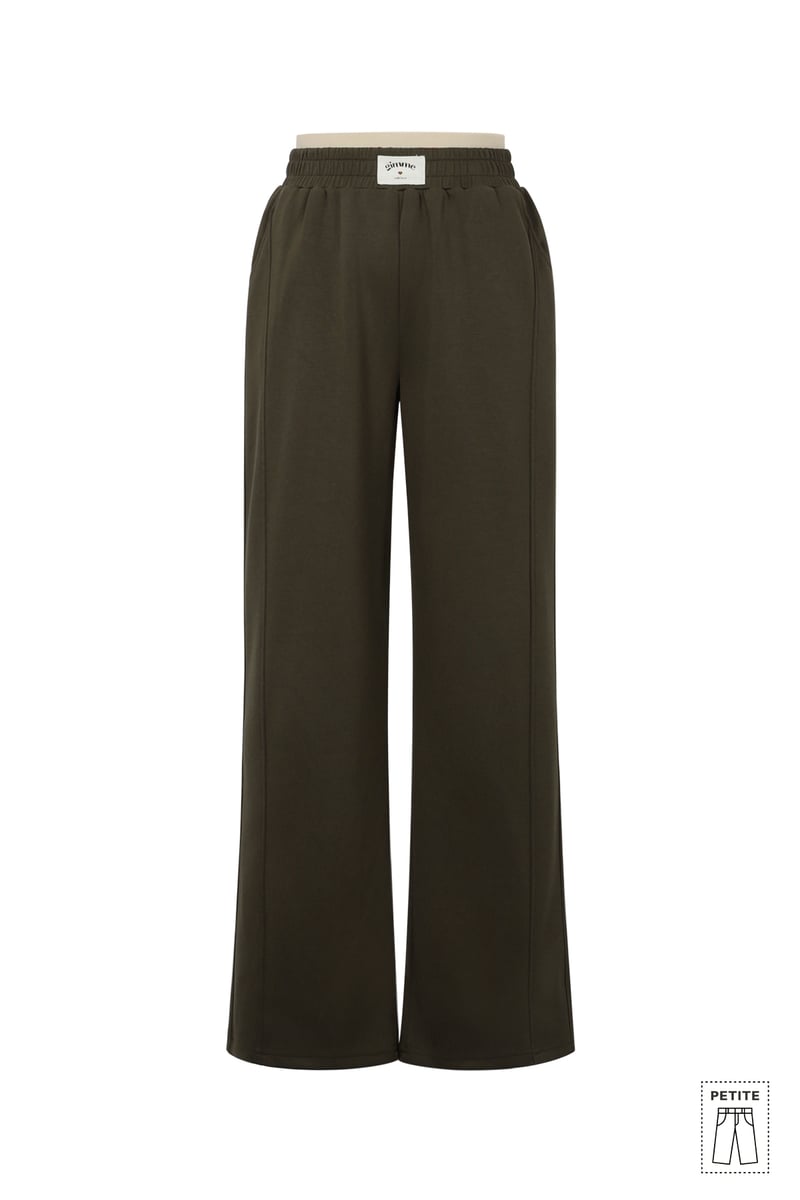 Polyester fiber (polyester) Straight pants Solid color Sporty All Fit  Clothes - SevanaMode