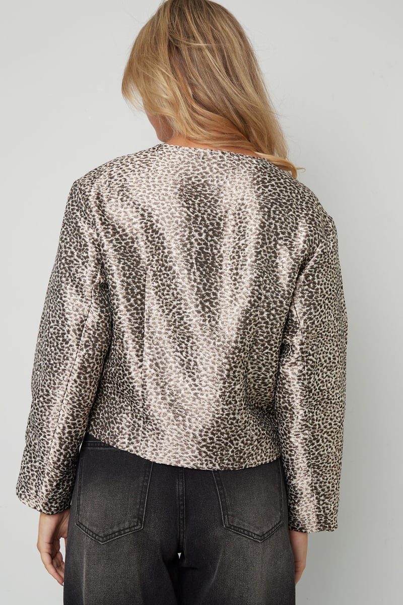 Jacquard Balloon Sleeve Jacket - SevanaMode